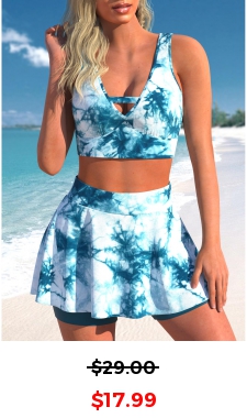 Cut Out Tie Dye Print Bikini Top