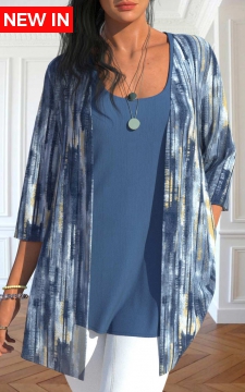 Plus Size Dusty Blue Two Piece Tank Top