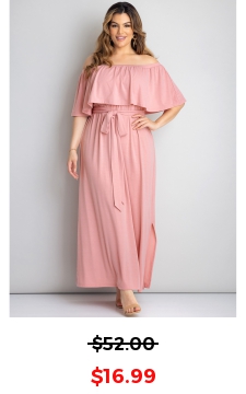 Plus Size Off Shoulder Flounce Dress