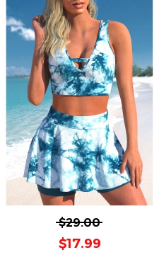 Cut Out Tie Dye Print Bikini Top