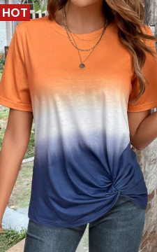 Orange Twist Ombre Short Sleeve T Shirt