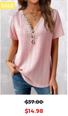 Pink Twisted Short Sleeve V Neck T Shirt
