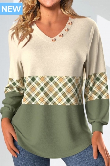 Light Yellow Plaid Sweatshirt