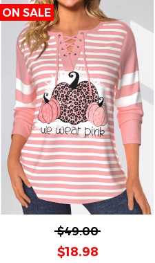 Pink Patchwork Halloween Print Long Sleeve Blouse