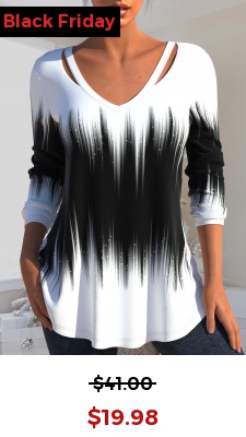 Black Cut Out Ombre Long Sleeve T Shirt