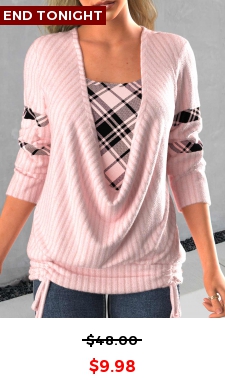 Light Pink Faux Two Piece Tie Side Sweatshirt