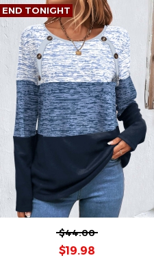 Blue Patchwork Striped Long Sleeve Round Neck Sweatshirt