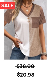 Light Camel Pocket Short Sleeve T Shirt