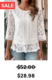 White Patchwork 3/4 Sleeve Round Neck T Shirt