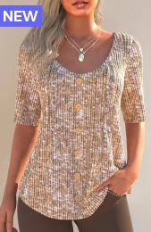 Ginger Button Half Sleeve Scoop Neck T Shirt