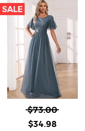 Dusty Blue Lightweigh Short Sleeve Maxi Dress