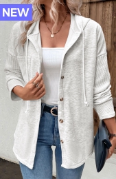Light Grey Patchwork Long Sleeve Hoodie