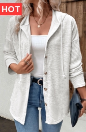 Light Grey Patchwork Long Sleeve Hoodie