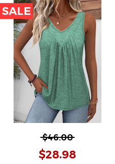 V Neck Sage Green Sleeveless Tank Top