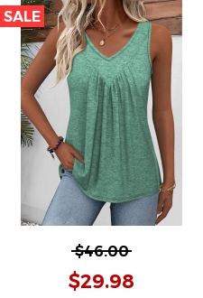 V Neck Sage Green Sleeveless Tank Top