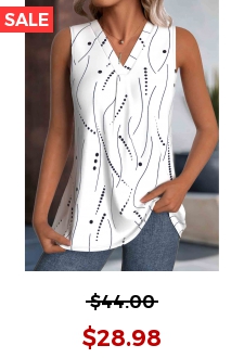 White Lightweight Polka Dot Sleeveless V Neck Tank Top