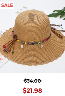Scalloped Hem Design Dark Camel Hat