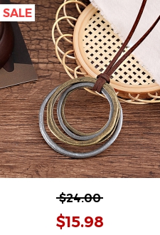 Silver Round Alloy Circular Layered Necklace
