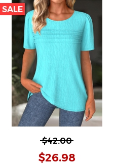 Cyan Short Sleeve Round Neck T Shirt