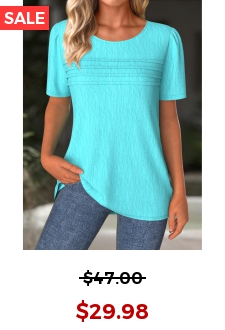 Cyan Short Sleeve Round Neck T Shirt