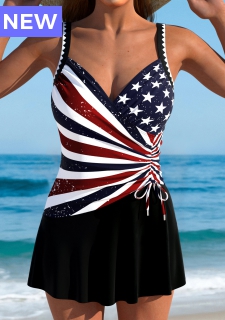 American Flag Multi Color One Piece Swimdress