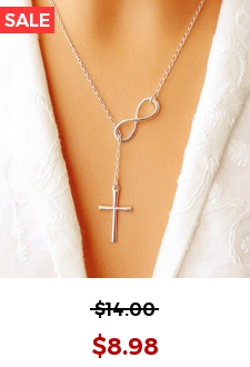 Silver Metal Detail Cross Pendant Necklace