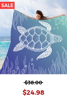 Polyester Dusty Blue Animal Print Beach Blanket