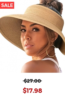 Light Camel Straw Bowknot Visor Hat