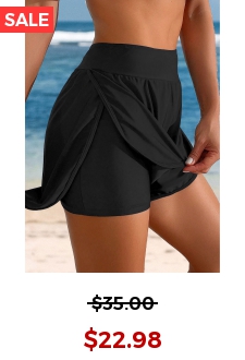High Waisted White Color Swim Shorts