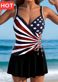 American Flag Multi Color One Piece Swimdress