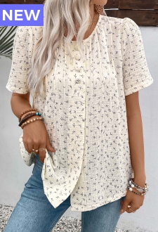 White Short Sleeve Round Neck T Shirt